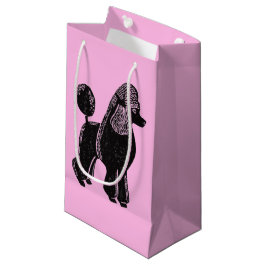 Sacola Para Presentes Pequena Saco lustroso do presente do rosa preto da caniche