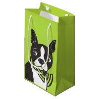 Saco lustroso verde do presente de Boston Terrier
