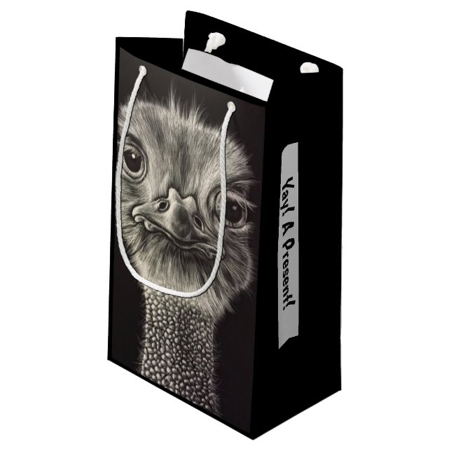 Sacola Para Presentes Pequena Saco Ozzie Ostrich (Verso inclinado)