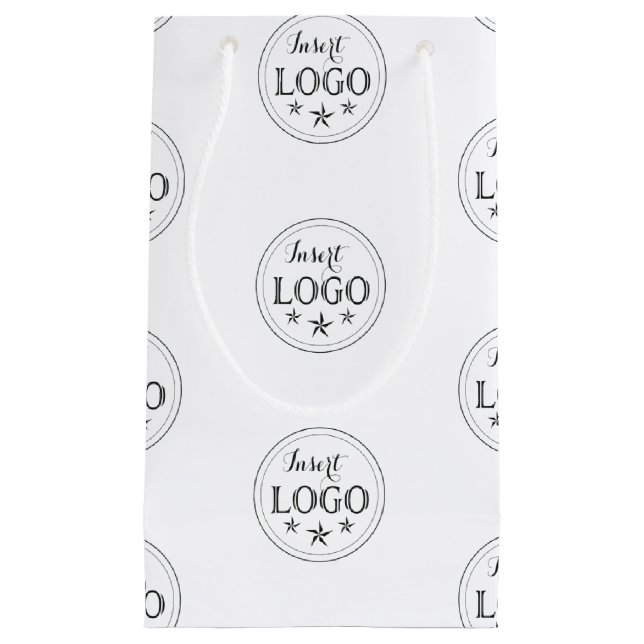 Sacola Para Presentes Pequena Saco Pequeno de Presente Branco Clássico com Logot (Frente)