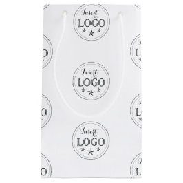 Sacola Para Presentes Pequena Saco Pequeno Presente Branco Clássico com Logotipo
