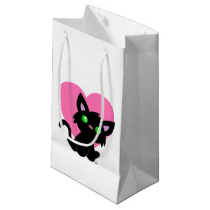 Sacola Para Presentes Pequena Saco preto do presente do gatinho do dia dos