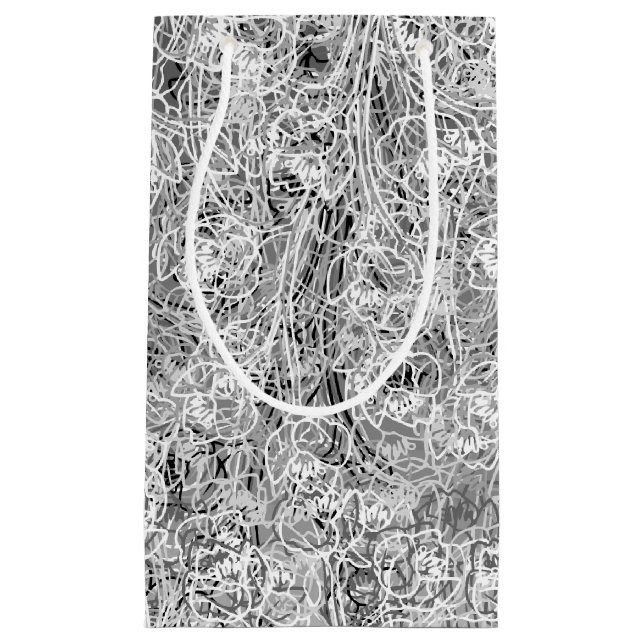 Sacola Para Presentes Pequena Saco preto e branco do presente do impressão (Frente)