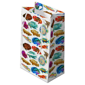 Sacola Para Presentes Pequena Saco tropical de água doce do presente dos peixes