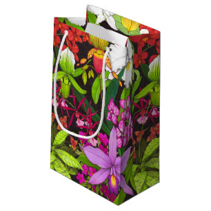 Sacola Para Presentes Pequena Saco tropical do presente do jardim da orquídea
