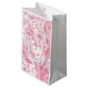 Sacola Para Presentes Pequena Saco Wing Blob Marble Textura Faux - Rosa Bonito