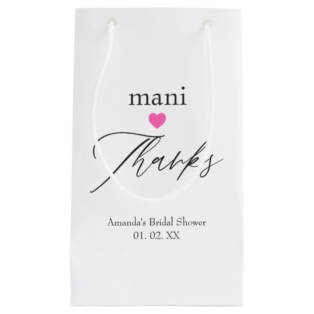 Sacola Para Presentes Pequena Sacos de agradecimento rosa (Frente)