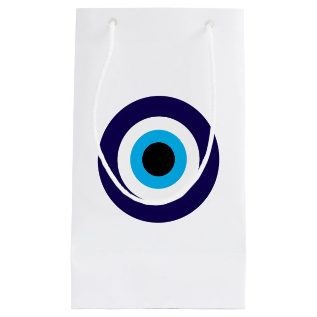 Sacola Para Presentes Pequena Sacos de presente de mau olhos com símbolo azul de (Frente)