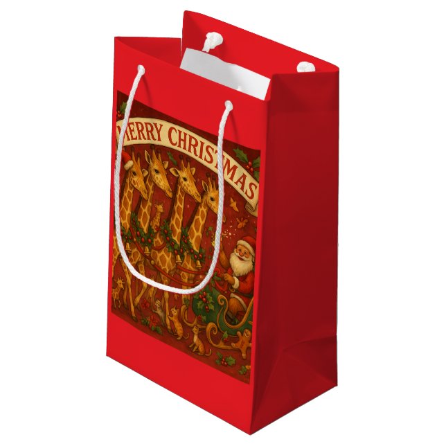 Sacola Para Presentes Pequena Sacos de Presente de Natal (Verso inclinado)