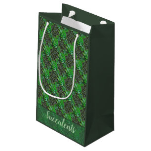 Sacola Para Presentes Pequena Sacos-Presente de Padrão de Sucultura Verde