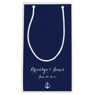 Sacola Para Presentes Pequena Sacos-presente náuticos de Casamento Náutico Azul