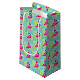 Sacola Para Presentes Pequena Sacos-presentes cor-de-rosa de água flamingos e de