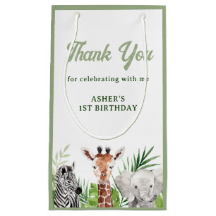 Sacola Para Presentes Pequena Safari Animal Birthday