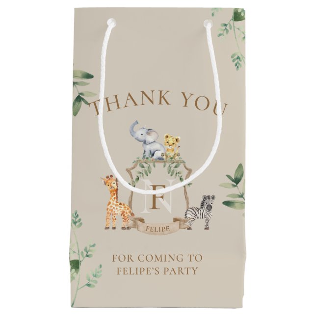 Sacola Para Presentes Pequena Safari Crest (Frente)