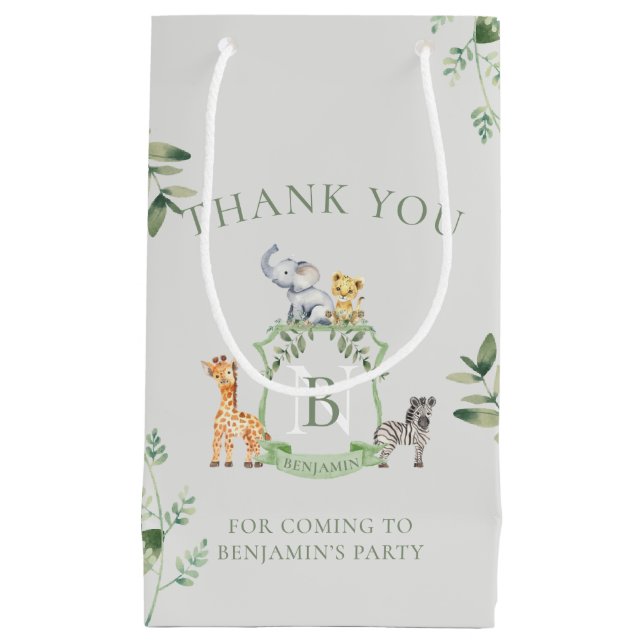 Sacola Para Presentes Pequena Safari Crest (Frente)