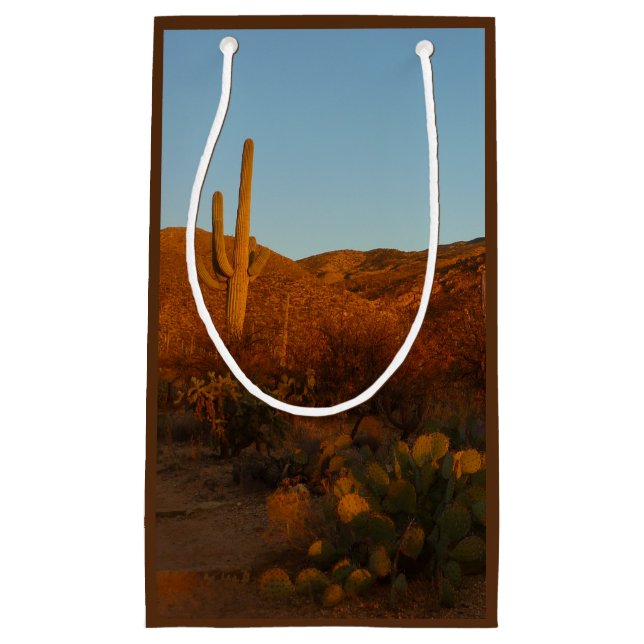 Sacola Para Presentes Pequena Saguaro Sunset I Arizona Desert Landscape (Frente)