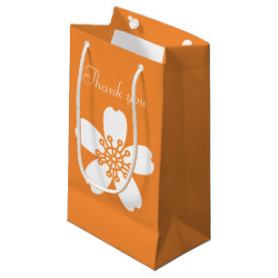 Sacola Para Presentes Pequena Sakura encantadora no saco de presentes laranja