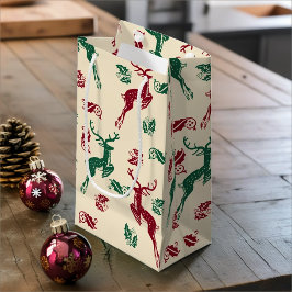 Sacola Para Presentes Pequena Saltando Veado E Holly