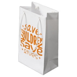 Sacola Para Presentes Pequena Salvar Filhos, Salvar Etiquetas de Favoritos de Vi