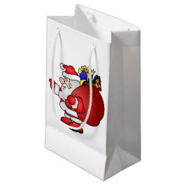 Sacola Para Presentes Pequena Santa Clause Gloss Gift Bag
