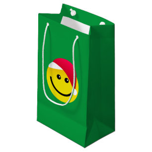 Sacola Para Presentes Pequena Santa Hat Emoji Natal