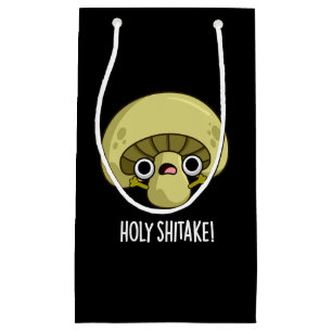 Sacola Para Presentes Pequena Santo Shitake Engraçado Cogumelo Pun Dark BG