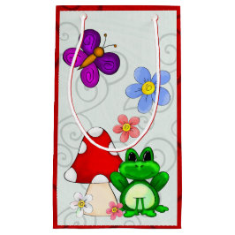 Sacola Para Presentes Pequena Sapo Feliz Na Primavera