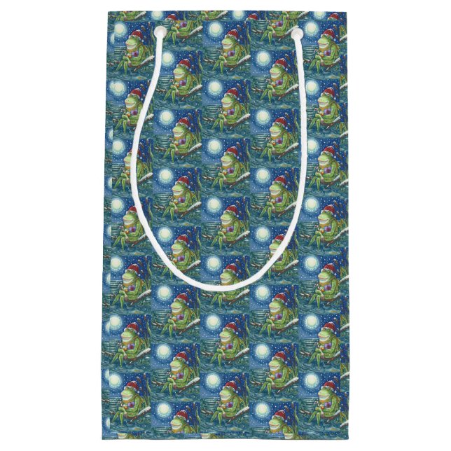 SACOLA PARA PRESENTES PEQUENA SAPO NO REGISTRO PAPAIS NOEIS HOLIDAY NATMAS PEQUE (Frente)