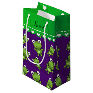 Sacola Para Presentes Pequena Sapos roxos conhecidos personalizados