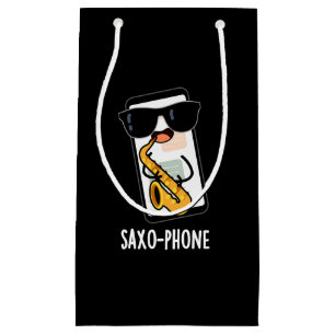 Sacola Para Presentes Pequena Saxo-Phone Piadas de Celular Engraçadas Fundo Escu