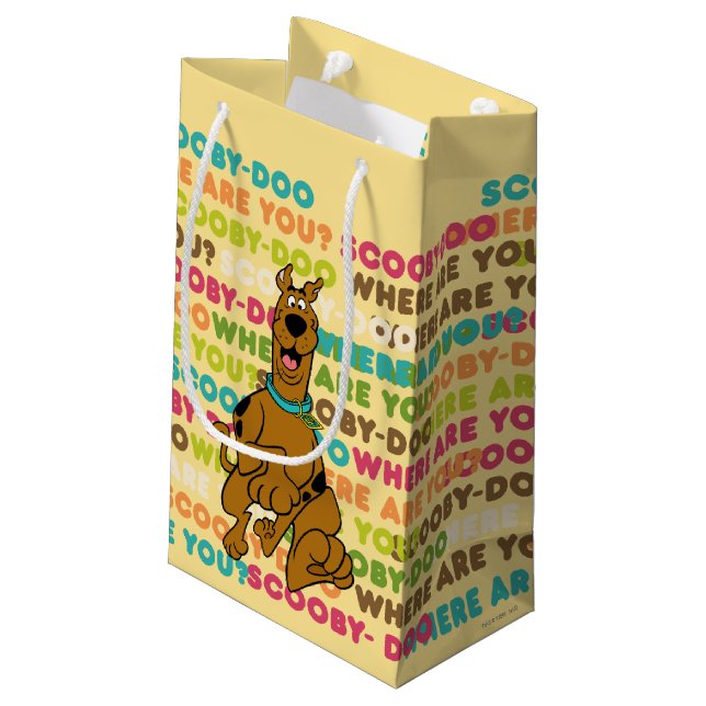 Sacola Para Presentes Pequena Scooby-Doo Correndo "Onde Você Está?" (Verso inclinado)