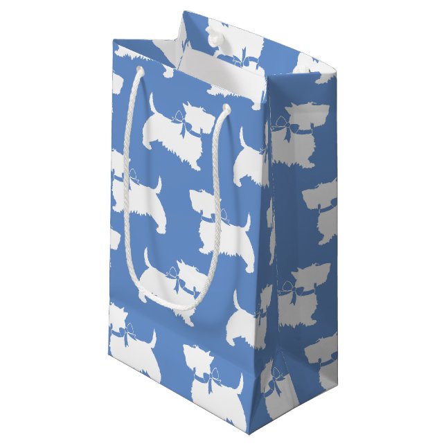 Sacola Para Presentes Pequena Scottish Terrier Scotty Dog Puppy Scottie (Frente inclinada)