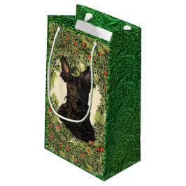 Sacola Para Presentes Pequena Scottish Terrier Wreath