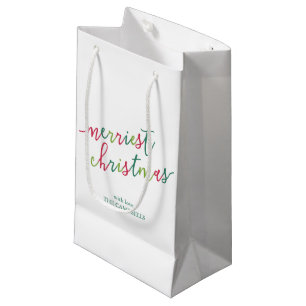 Sacola Para Presentes Pequena Script Moderno "Feliz Natal"