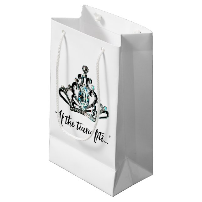 Sacola Para Presentes Pequena "Se os ajustados Tiara..." (Frente inclinada)