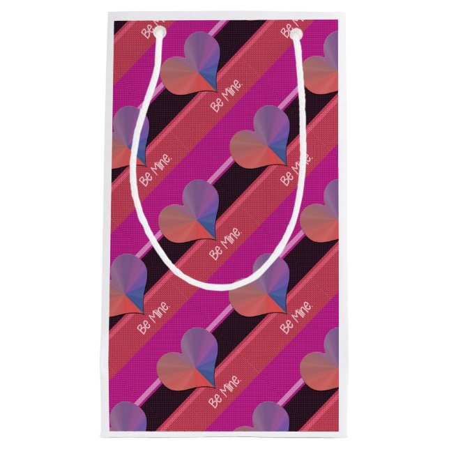 Sacola Para Presentes Pequena Seja meu Namorados Refletivo Coração (Frente)