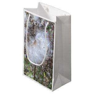 Sacola Para Presentes Pequena Sementes de Milkweed e Seda