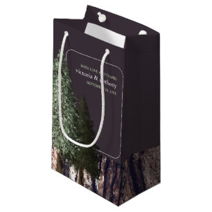 Sacola Para Presentes Pequena Sequoias e Latidos, Favor Russo do Casamento