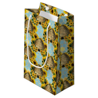 Sacola Para Presentes Pequena Série de Girassol e Abelha Design Onze
