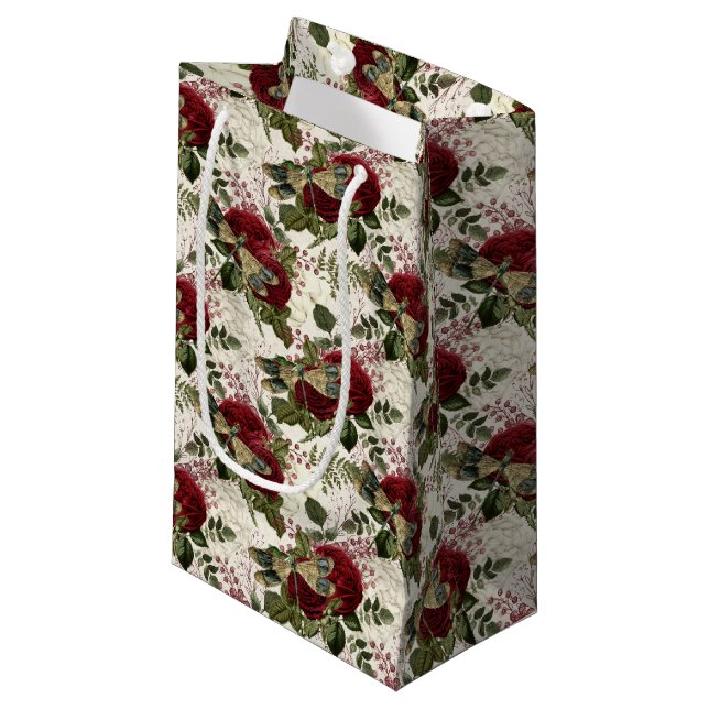 Sacola Para Presentes Pequena Série Rosa e Dragonfly (Design 7) (Frente inclinada)