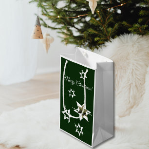 Sacola Para Presentes Pequena Serviço de Jardinagem White Stars Foto Feliz Natal