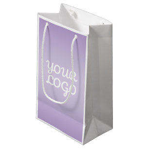 Sacola Para Presentes Pequena Seu Logotipo & Moderno Ombre Simples Lavanda