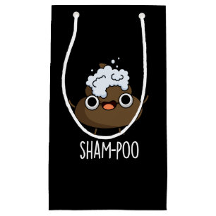 Sacola Para Presentes Pequena Sham-Poo Engraçado Com Shampoo Pun Dark BG
