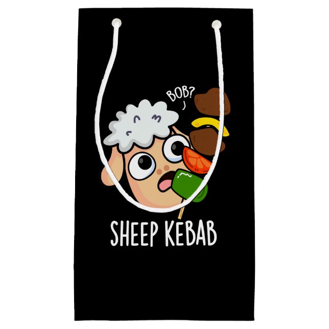 Sacola Para Presentes Pequena Shebab Engraçado Shish Kebab Dark BG (Frente)