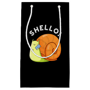 Sacola Para Presentes Pequena Shello Funny Snail Celular Pun Dark BG
