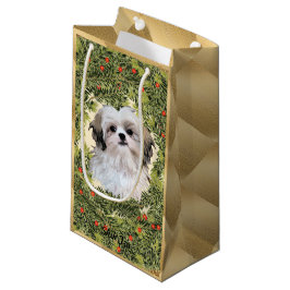 Sacola Para Presentes Pequena Shih Tzu Wreath