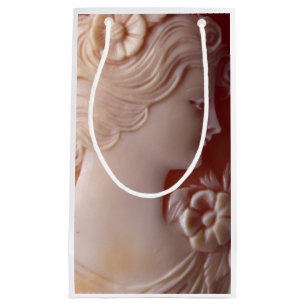 Sacola Para Presentes Pequena Silhueta de marfim vitoriana antiga