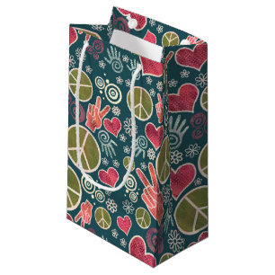 Sacola Para Presentes Pequena Símbolo de Paz Hipster Pacifismo Sinal Design