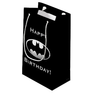 Sacola Para Presentes Pequena Símbolo do Batman Logotipo Granulado
