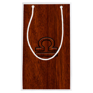 Sacola Para Presentes Pequena Símbolo Libra no Decor do Estilo de Mahogany